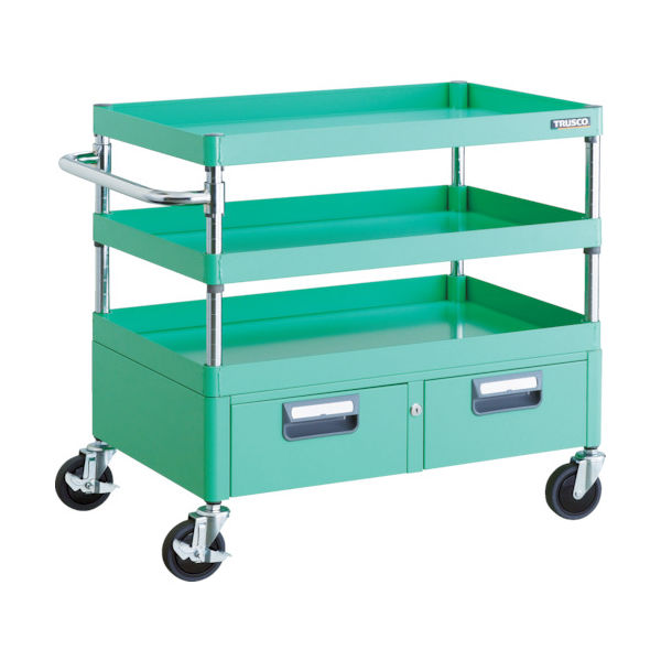 TRUSCO ツールワゴン フェニックスワゴン 省音 750X500XH740 2列引出付 ヤンググリーン PEW-773W-YG 1台（直送品）