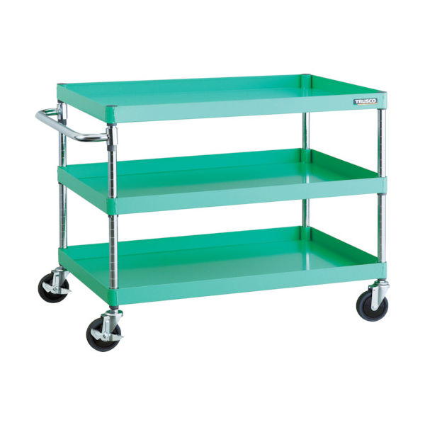 TRUSCO ツールワゴン フェニックスワゴン 省音 900X600XH740 3段 ヤンググリーン PEW-793-YG 1台（直送品）
