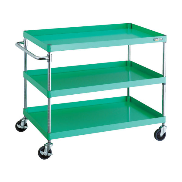 TRUSCO ツールワゴン フェニックスワゴン 省音 1000X650XH880 3段 ヤンググリーン PEW-9103-YG 1台（直送品）