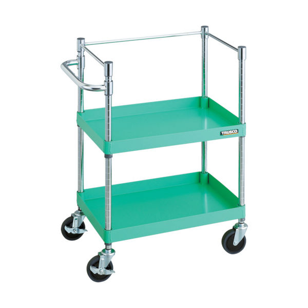 TRUSCO ツールワゴン フェニックスワゴン 省音 600X400XH880 3方枠付 ヤンググリーン PEW-962K-YG 1台（直送品）