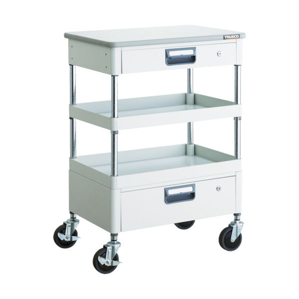 TRUSCO ツールワゴン フェニックスワゴン 省音 600X400XH880 引出 天板付 ホワイト PEW-962VZT-W 1台（直送品）