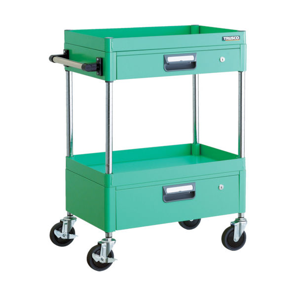 TRUSCO ツールワゴン フェニックスワゴン 省音 600X400XH880 引出付 ヤンググリーン PEW-962VZ-YG 1台（直送品）