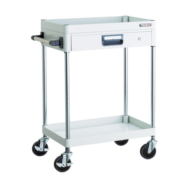 トラスコ中山 TRUSCO ツールワゴン フェニックスワゴン 省音 600X400 薄型1段引出付 ホワイト PEW-962Z-W 1台（直送品）
