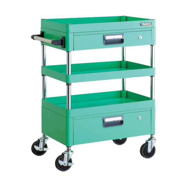 TRUSCO ツールワゴン フェニックスワゴン 省音 600X400XH880 引出付 ヤンググリーン PEW-963VZ-YG 1台（直送品）