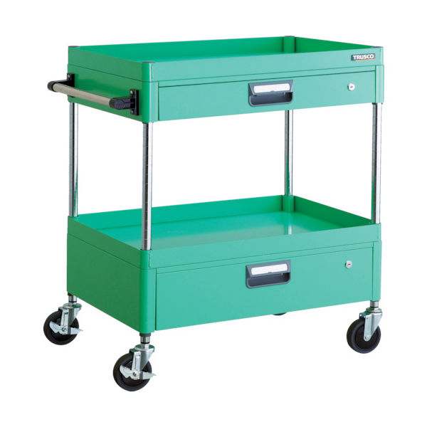 TRUSCO ツールワゴン フェニックスワゴン 省音 750X500XH880 引出付 ヤンググリーン PEW-972VZ-YG 1台（直送品）
