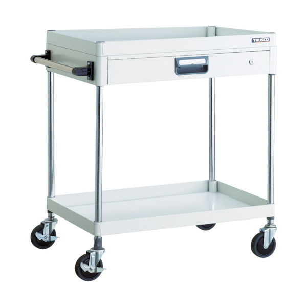 トラスコ中山 TRUSCO ツールワゴン フェニックスワゴン 省音 750X500 薄型1段引出付 ホワイト PEW-972Z-W 1台（直送品）
