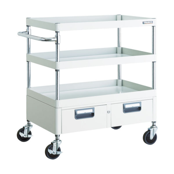TRUSCO ツールワゴン フェニックスワゴン 省音 750X500XH880 2列引出付 ホワイト PEW-973W-W 1台（直送品）