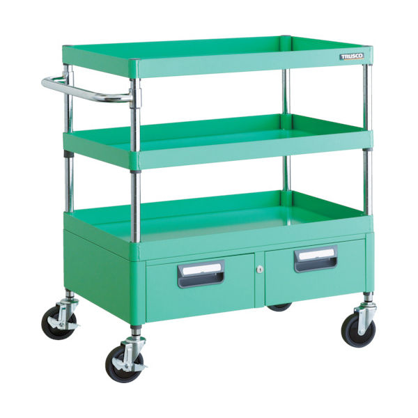 TRUSCO ツールワゴン フェニックスワゴン 省音 750X500XH880 2列引出付 ヤンググリーン PEW-973W-YG 1台（直送品）