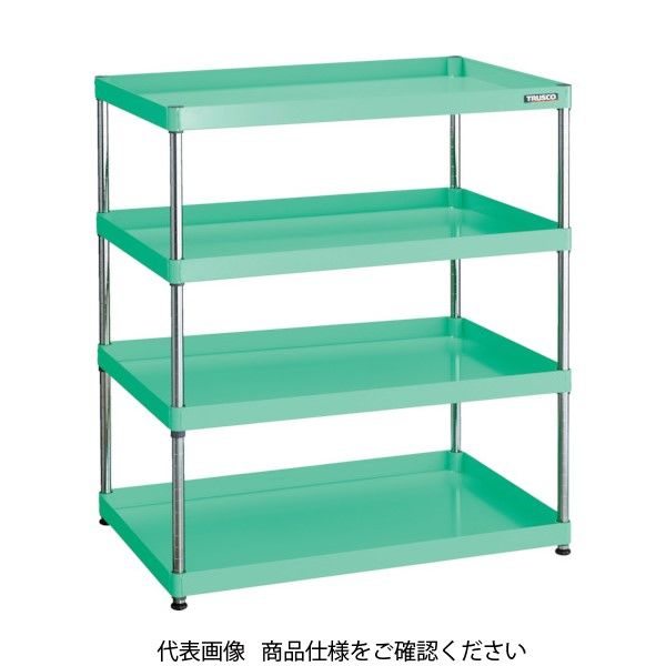 TRUSCO スチールラック フェニックスワゴンラック型 抗菌600X400 3段 ヤンググリーン PEW-R1263-YG 1台（直送品）
