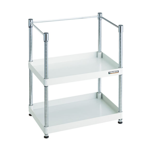 トラスコ中山 TRUSCO スチールラック フェニックスワゴンラック型 抗菌600X400 3方枠付 ホワイト PEW-R962K-W 1台（直送品）