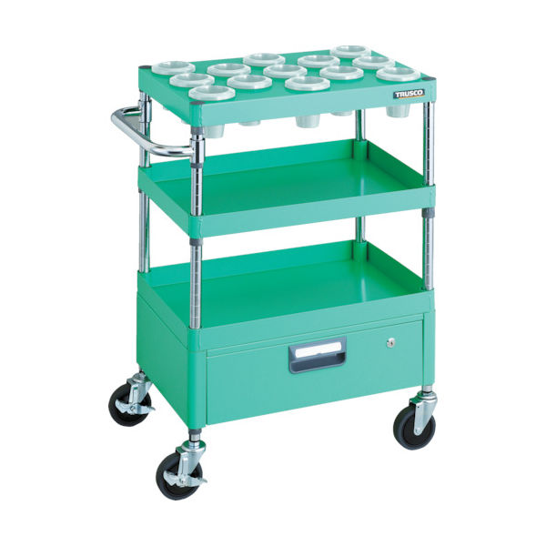 TRUSCO ツールワゴン フェニックスワゴン 省音 600X400 1段引出付 NTー50 ヤンググリーン PEW-TL962AV-YG（直送品）