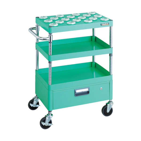 TRUSCO ツールワゴン フェニックスワゴン 省音 600X400 1段引出付 NTー40 ヤンググリーン PEW-TL962BV-YG（直送品）