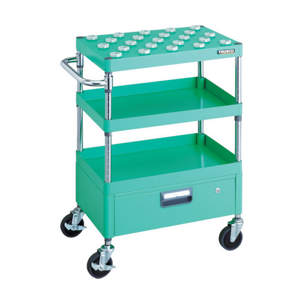 TRUSCO ツールワゴン フェニックスワゴン 省音 600X400 1段引出付 BTー30 ヤンググリーン PEW-TL962CV-YG（直送品）