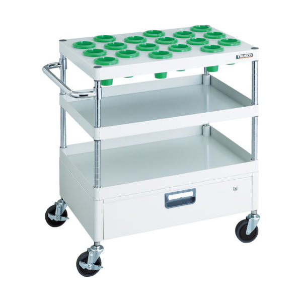 TRUSCO ツールワゴン フェニックスワゴン 省音 750X500 1段引出付 NTー50 ホワイト PEW-TL972AV-W 1台（直送品）