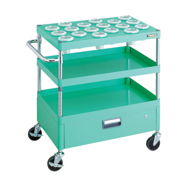 TRUSCO ツールワゴン フェニックスワゴン 省音 750X500 1段引出付 NTー50 ヤンググリーン PEW-TL972AV-YG（直送品）