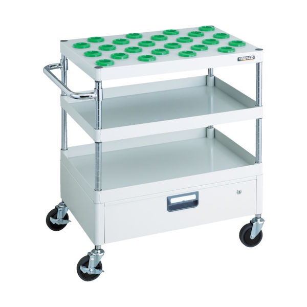 TRUSCO ツールワゴン フェニックスワゴン 省音 750X500 1段引出付 NTー40 ホワイト PEW-TL972BV-W 1台（直送品）