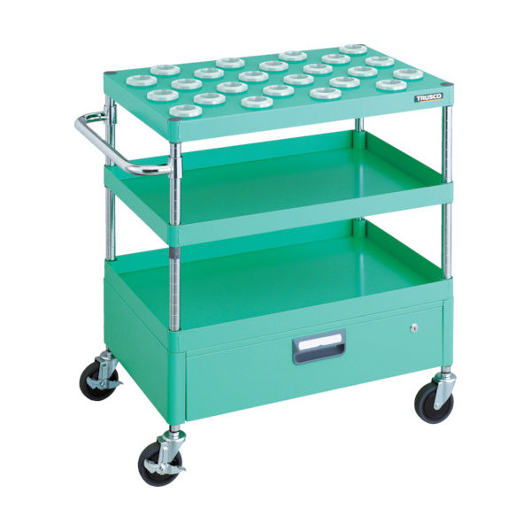 TRUSCO ツールワゴン フェニックスワゴン 省音 750X500 1段引出付 NTー40 ヤンググリーン PEW-TL972BV-YG（直送品）