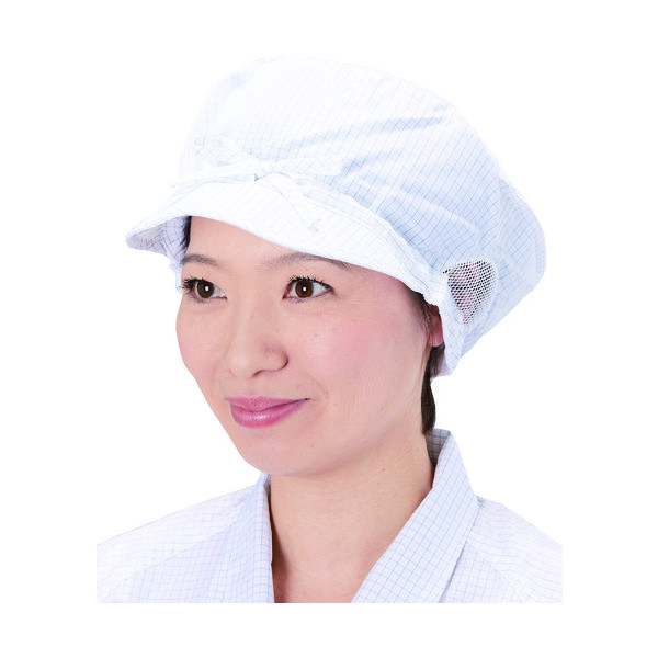 トラスコ中山 TRUSCO 制電子グリッド仕様キャップ 深型 ホワイト フリーサイズ TCGCF-W 1枚 489-2542（直送品）