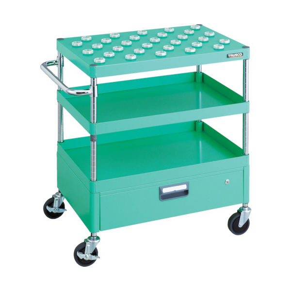 TRUSCO ツールワゴン フェニックスワゴン 省音 750X500 1段引出付 BTー30 ヤンググリーン PEW-TL972CV-YG（直送品）