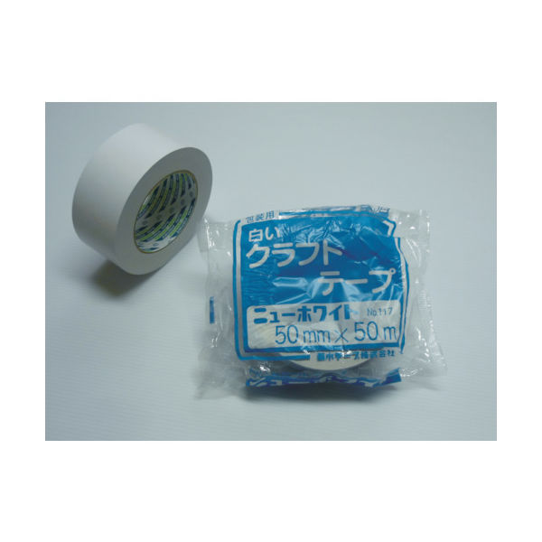 菊水テープ 菊水 クラフトテープ ニューホワイト 50mm×50m 117-50 1巻 471-0835（直送品）