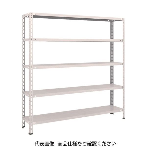 TRUSCO スチールラック 軽量棚 中棚ボルトレス型1500X300X1500 5段 ネオグレー L55V-15 NG 1台(1個)（直送品）