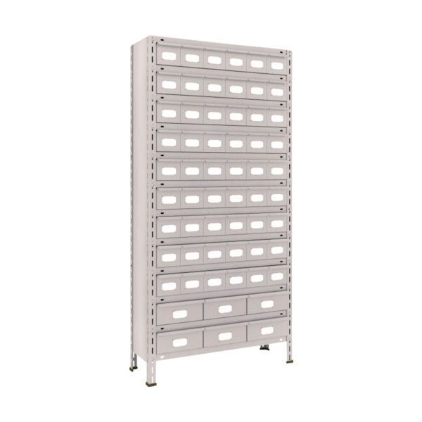 TRUSCO スチールラック 軽量棚875X300X1800スチール引出小X54大X6 ネオグレー 63V-812A9B2 NG（直送品）