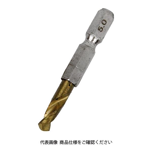 藤原産業 SK11 六角軸Tin鉄ドリル 極短 5.0mm 1セット(4個)（直送品）