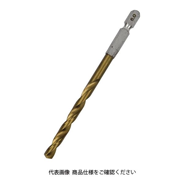 藤原産業 SK11 六角軸Tin鉄ドリル 普通 6.0mm 1セット(4個)（直送品）