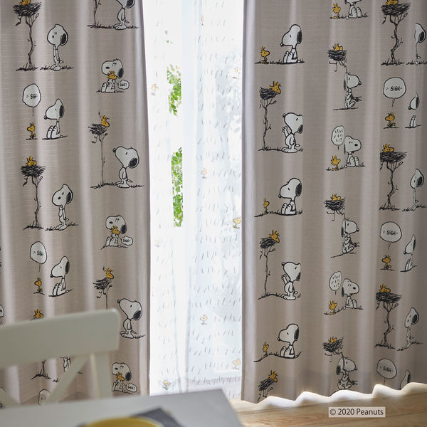 スミノエ PEANUTS セミオーダー カーテン フレンズネスト 1700×1700mm アイボリー 1セット(2枚入)（直送品） 21,530円