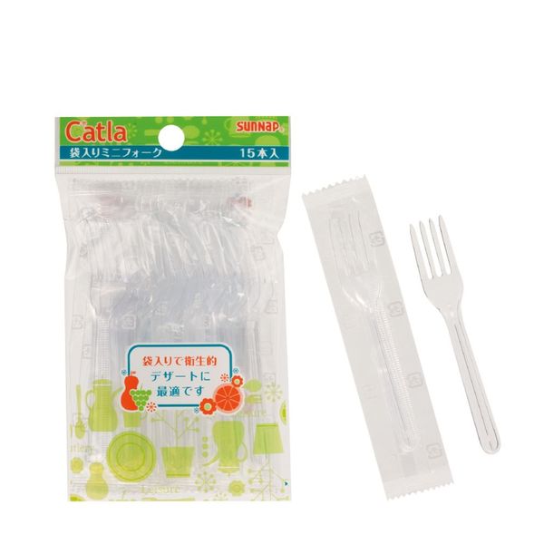 サンナップ 袋入りミニフォーク 10cm 15本入 PA-10F 100個(直送品)