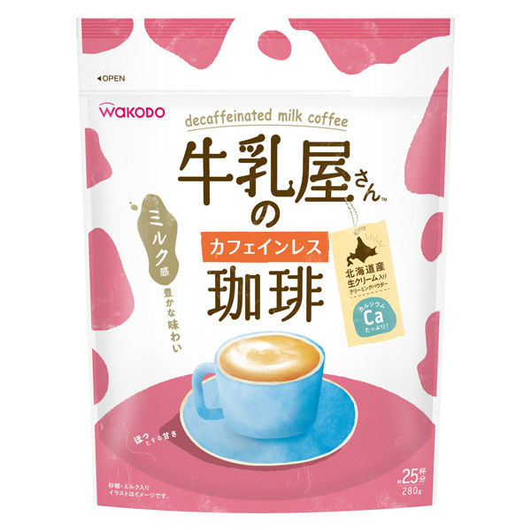 【インスタント】WAKODO 牛乳屋さんのカフェインレス珈琲 1袋（280g）