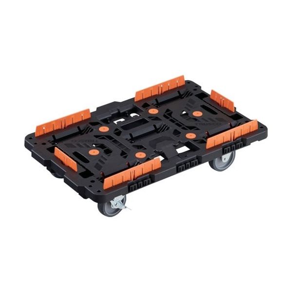 TRUSCO 連結式樹脂製平台車 ビートル 700X450 自在3輪 内2輪ストッパー付 コボレ止めセット付 BT700KJ3S2-E100（直送品）