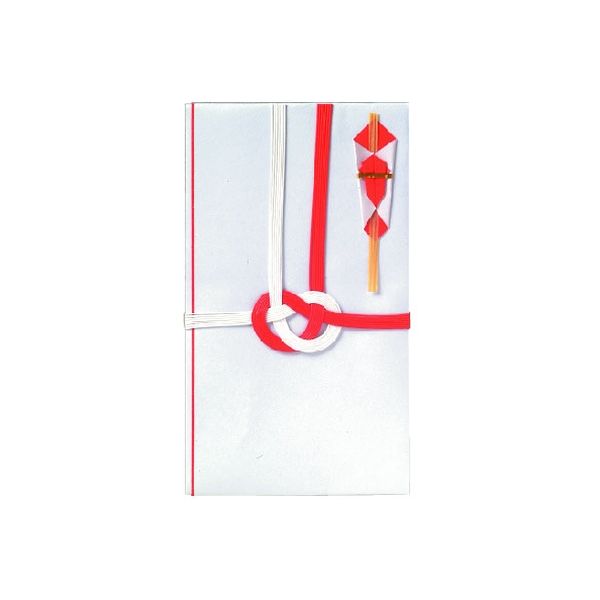 スズキ紙工 金封 お祝 東京折 赤白 中袋付 ス-8200 1セット（80枚：10枚×8）（直送品）
