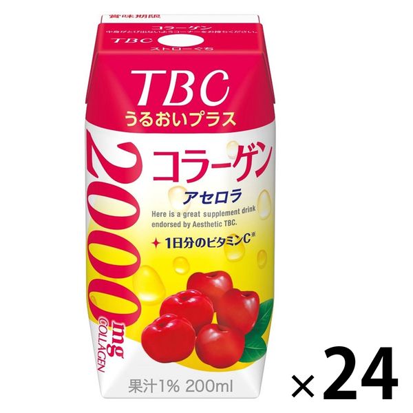 森永乳業 TBC うるおいプラス コラーゲン　アセロラ 200ml 1箱（24本入）