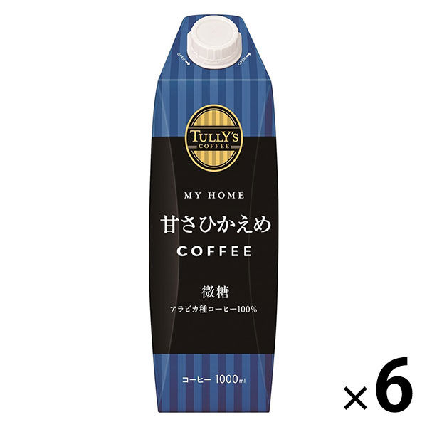 伊藤園 タリーズコーヒー 甘さひかえめ 微糖 キャップ付き 紙パック 1000ml マイホーム 1箱（6本入） 業務用 大容量