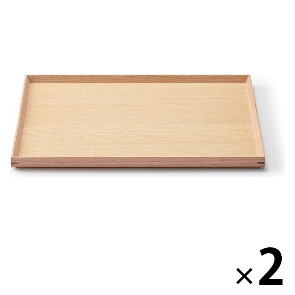 無印良品 木製 角型トレー 約幅40.5×奥行30.5×高さ2cm 2個 良品