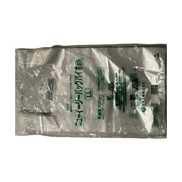 福助工業 福助 ニューイージーバッグバイオ25 LL 半透明 0364320 1袋(100枚) 250-3585（直送品）