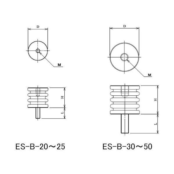 カメダデンキ カメダ ESスペーサー 難燃性 ボルト・ナットタイプ ES-B-20-6-VO 1個 250-6392（直送品）