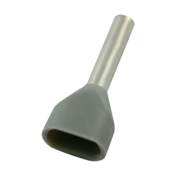 TRUSCO フェルール圧着端子 絶縁スリーブ付き ツインタイプ 0.75ー8 100個入 FTT7508-GY 1袋(100個)（直送品）