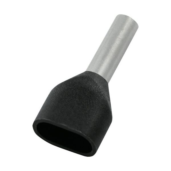 TRUSCO フェルール圧着端子 絶縁スリーブ付き ツインタイプ 1.5ー8 100個入 FTT1508-BK 1袋(100個)（直送品）