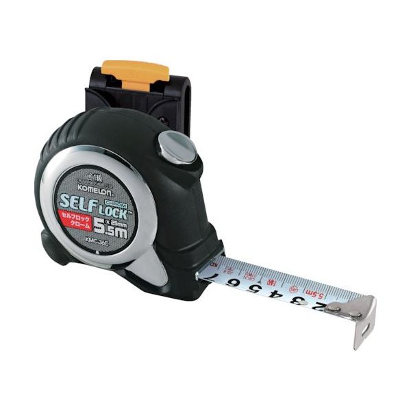 コメロン KOMELON セルフロッククロム 5.5m 19mm巾 ベルトホルダー付 KMC-36CL-55-19 1個 256-1950（直送品）