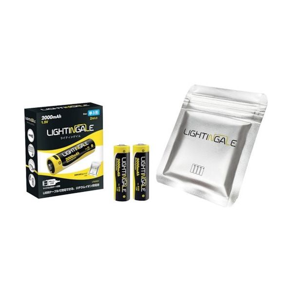 ライティンゲイルジャパン ライティンゲイル 単3形リチウムイオン充電池【2本組】マイクロUSB LTG0004 1パック(2本)（直送品）