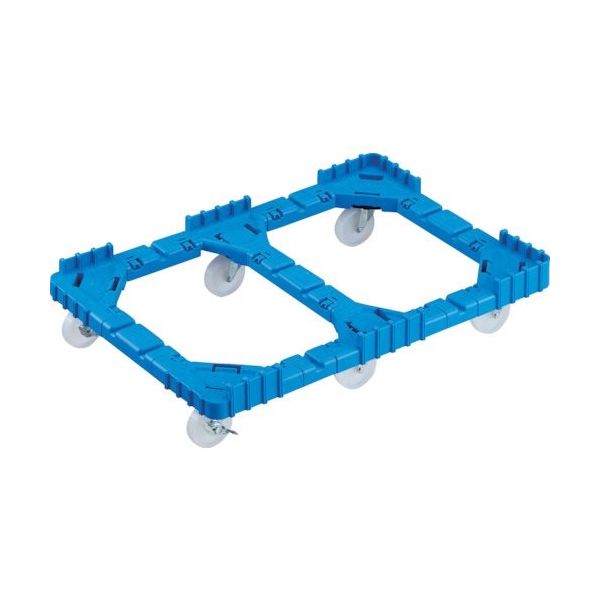 TRUSCO OCドーリー 75Lオリコン用 ナイロン車輪 6輪自在ストッパー付 片側ガード無し ブルー OCD-75BNS-B 1台（直送品）