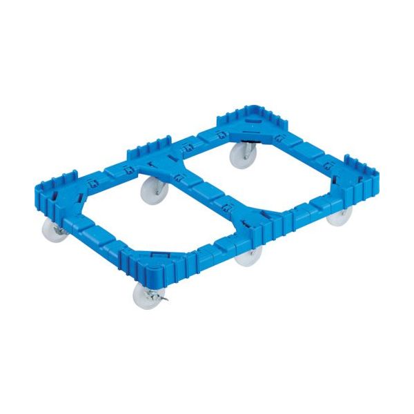 トラスコ中山 TRUSCO OCドーリー 75Lオリコン用 ナイロン車輪 6輪自在ストッパー付 ブルー OCD-75ANS-B 1台（直送品）