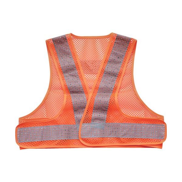 トラスコ中山 TRUSCO メッシュ安全ベスト ショート丈 オレンジ*シルバー 着丈420mm TMVS-OS 1着 257-2686（直送品）