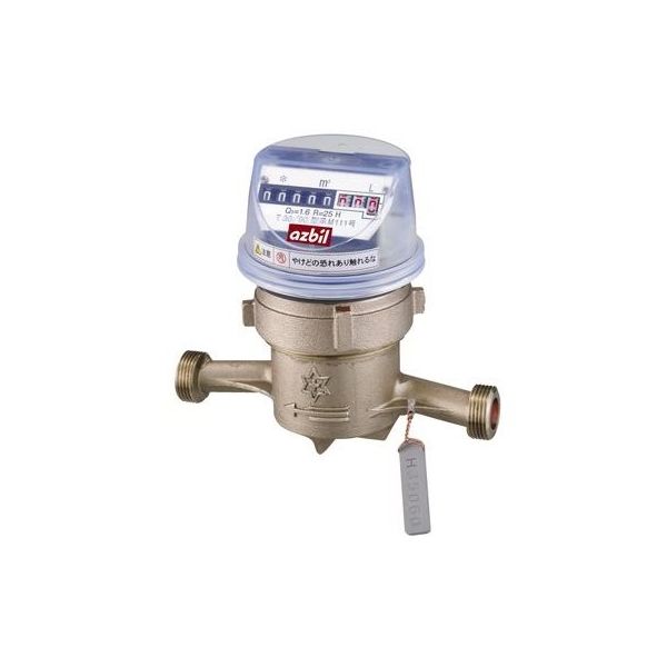 アズビル金門 エコ温水メーター 接線流羽根車式 鋼管用金具付 上水ネジ NKHL-カナグツキ-ジョウスイ-25A 1個 64-4015-92（直送品）