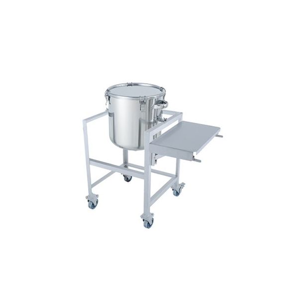 MONOVATE ステンレス鏡板型クリップ式密閉容器 65L 架台付(作業台付) DT-CTH-ASCB-43 1個 64-5067-89（直送品）