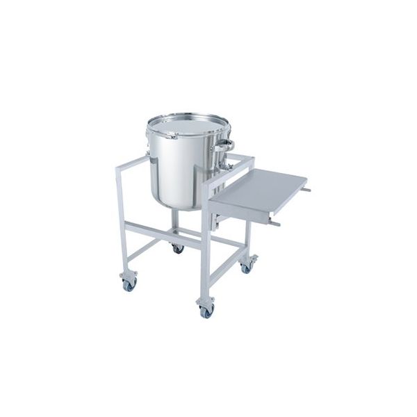 MONOVATE ステンレス鏡板型バンド式密閉容器 35L 架台付(作業台付) DT-CTL-ASCB-36 1個 64-5068-06（直送品）