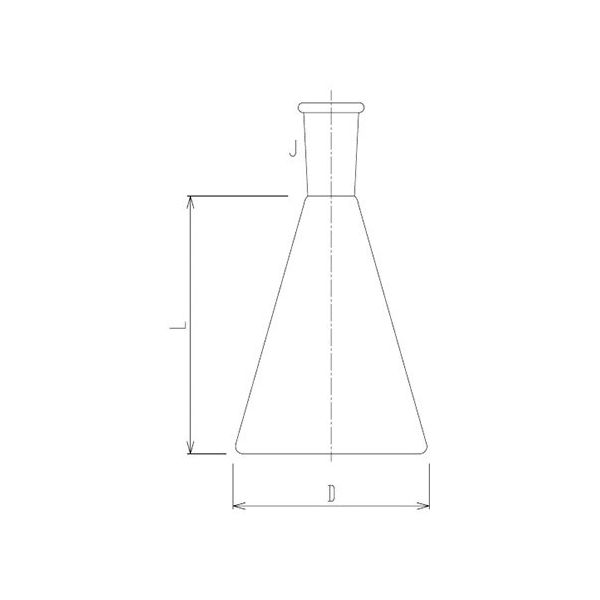 旭製作所 石英三角フラスコ スリ付 300mL 1100-03 1個 64-5087-14（直送品）