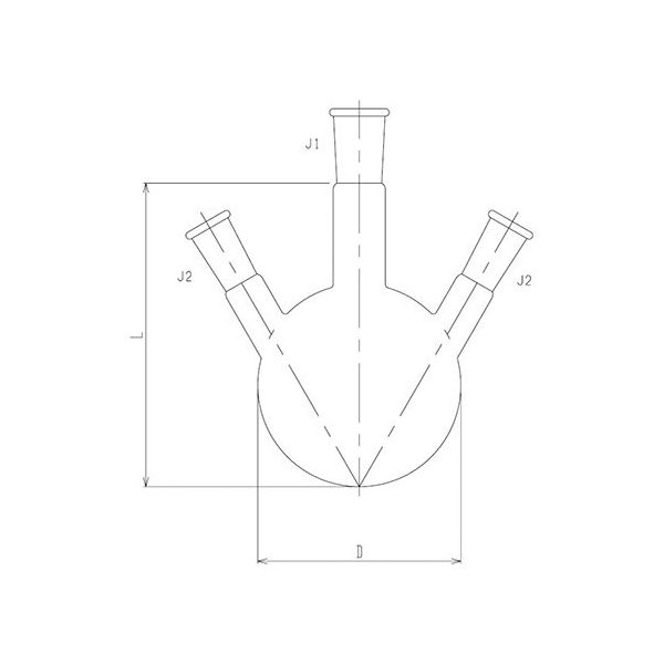 旭製作所 石英三ツ口フラスコ 200mL 1112-03 1個 64-5087-59（直送品）